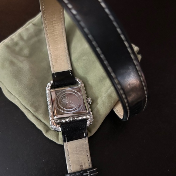Judith Ripka Black Leather Strap Watch - Picture 5 of 6
